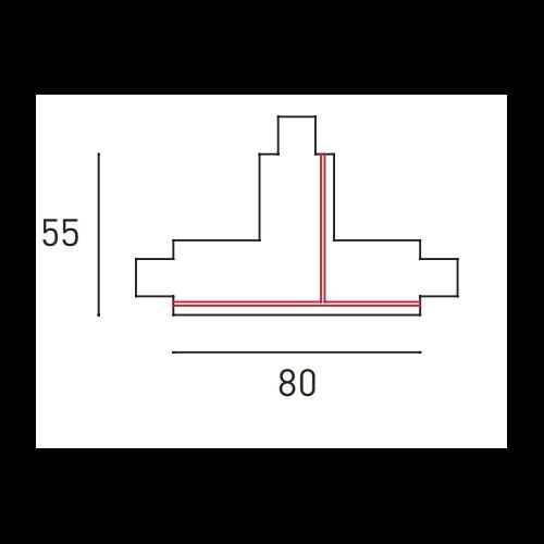 NORDIC*ALUMINIUM 1~T-VerbinderSchutzleiter Außen/Rechts B=80 T=55cm