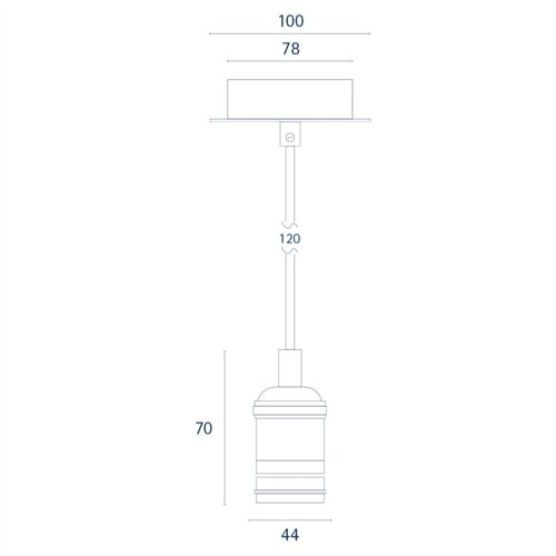 MitteLicht Pendel-Fassung VINTAGE E27 inkl. 6,5 W LED