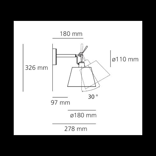Artemide Leuchtenschirm f. TOLOMEO Diffusor 18