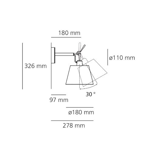 Artemide Leuchtenschirm f. TOLOMEO Diffusor 18
