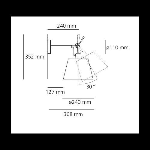 Artemide Leuchtenschirm TOLOMEO DIFFUSOR ø 240 mm