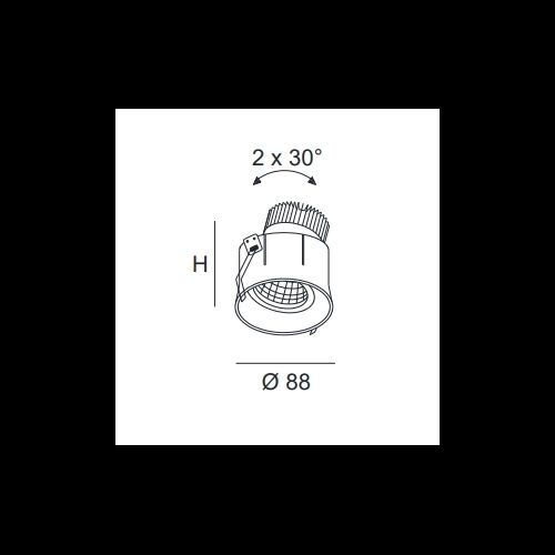 DLS RENA Einbaustrahler schwenkb. D=88mm GU10 230V