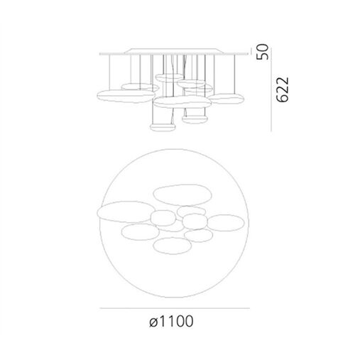 Artemide Deckenleuchte MERCURY LED CEILING 3000K 24W