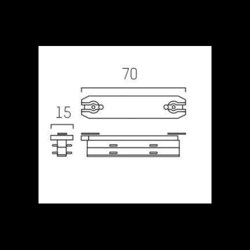 2~TRACK 240V LINEARVERBINDER 2~Schiene 2x240V 18x18 L70mm