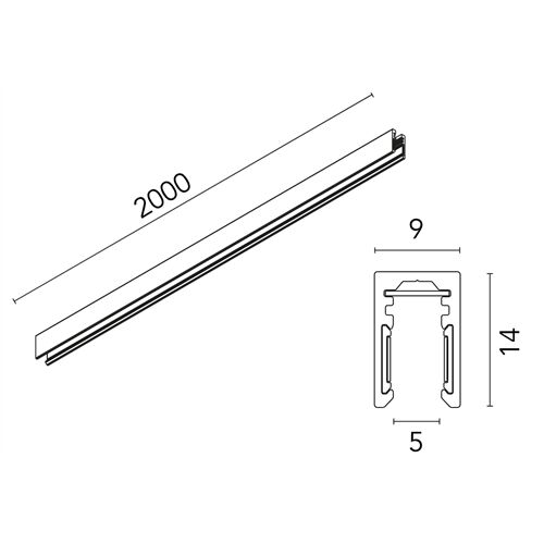 FLOS Architectural Stromschiene Micro Running Magnet Surface