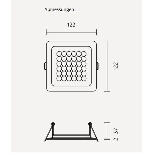 Nimbus MODUL Q 36 IN 122x122 H2 T37mm 24V 6,5W 3000K